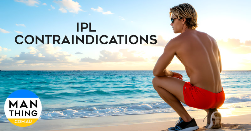 attractive man and woman on beach with hairless bodies from IPL