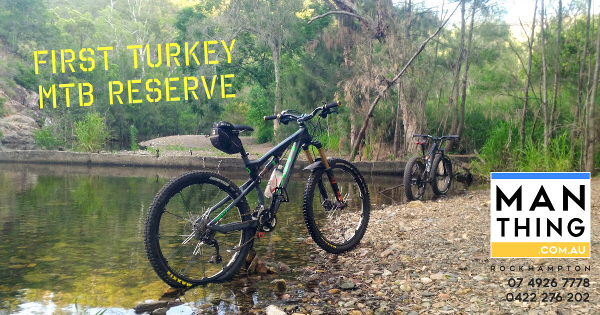 Mountain bikers take a rest by the freshwater swimming holes at First Turkey.