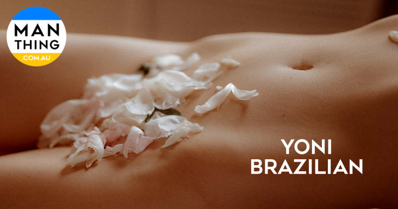 intimate Yoni massage combined with Brazilian waxing for women
